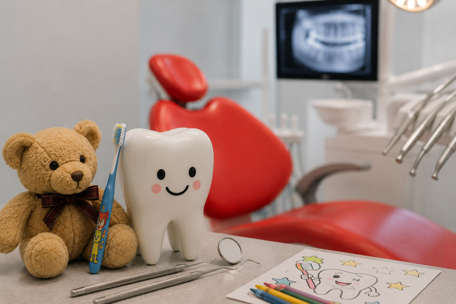 Dentisterie pédiatrique — soins dentaires pour enfants dans une ambiance rassurante